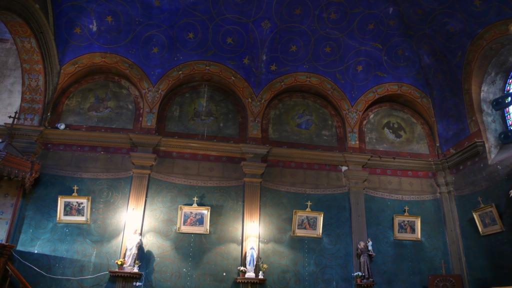 Les peintures du plafond, avec les symboles des évangélistes